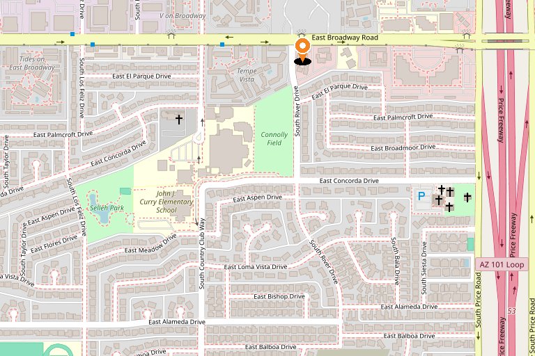 CallOrange Garage Door Repair location map — 2101 E Broadway Rd, Tempe AZ