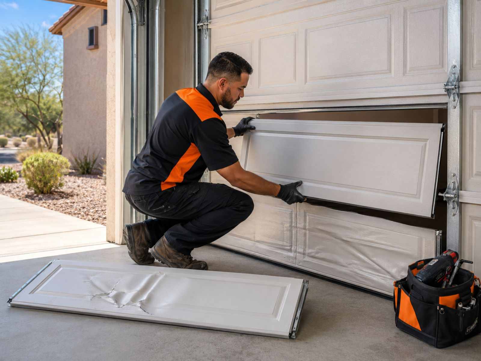 Panel Replacement by CallOrange.com garage door repair in Phoenix, Arizona